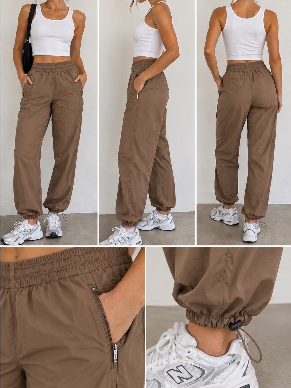 Athleta Brown Taupe Jogger Pants Size XS New